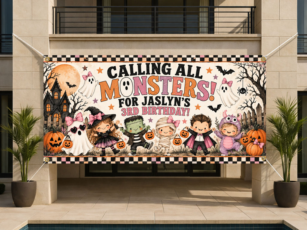 Monster 3rd Birthday Banner