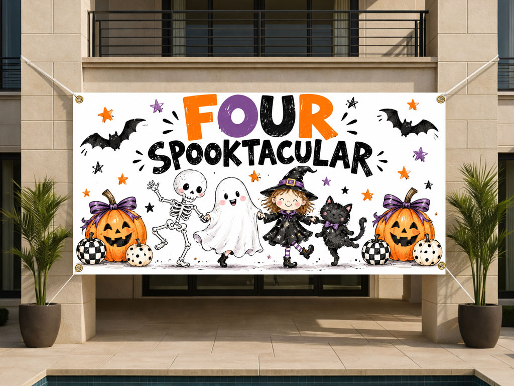 Spooky 4th Birthday Banner