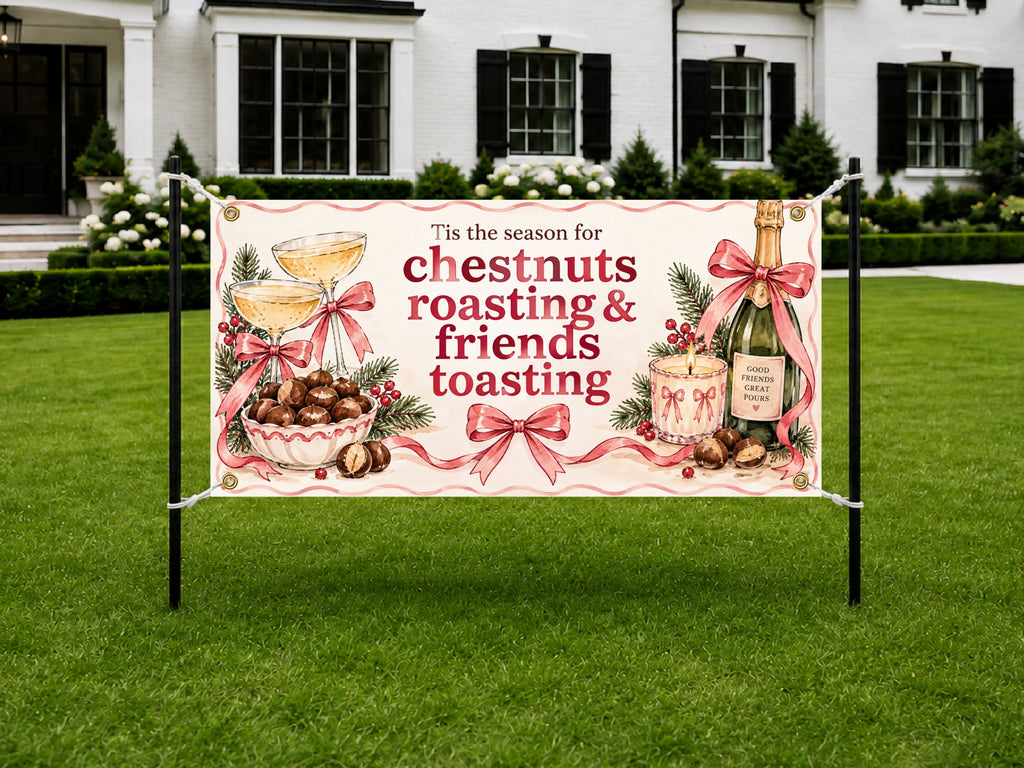 Chestnuts Toasting Holiday Banner