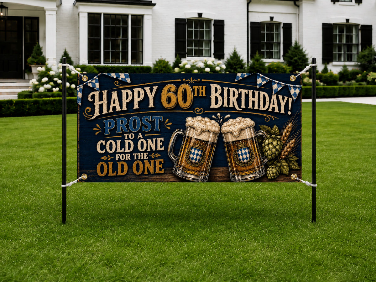 Bavarian Beer 60th Birthday Banner
