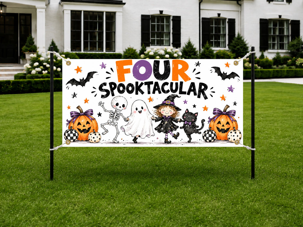 Spooky 4th Birthday Banner