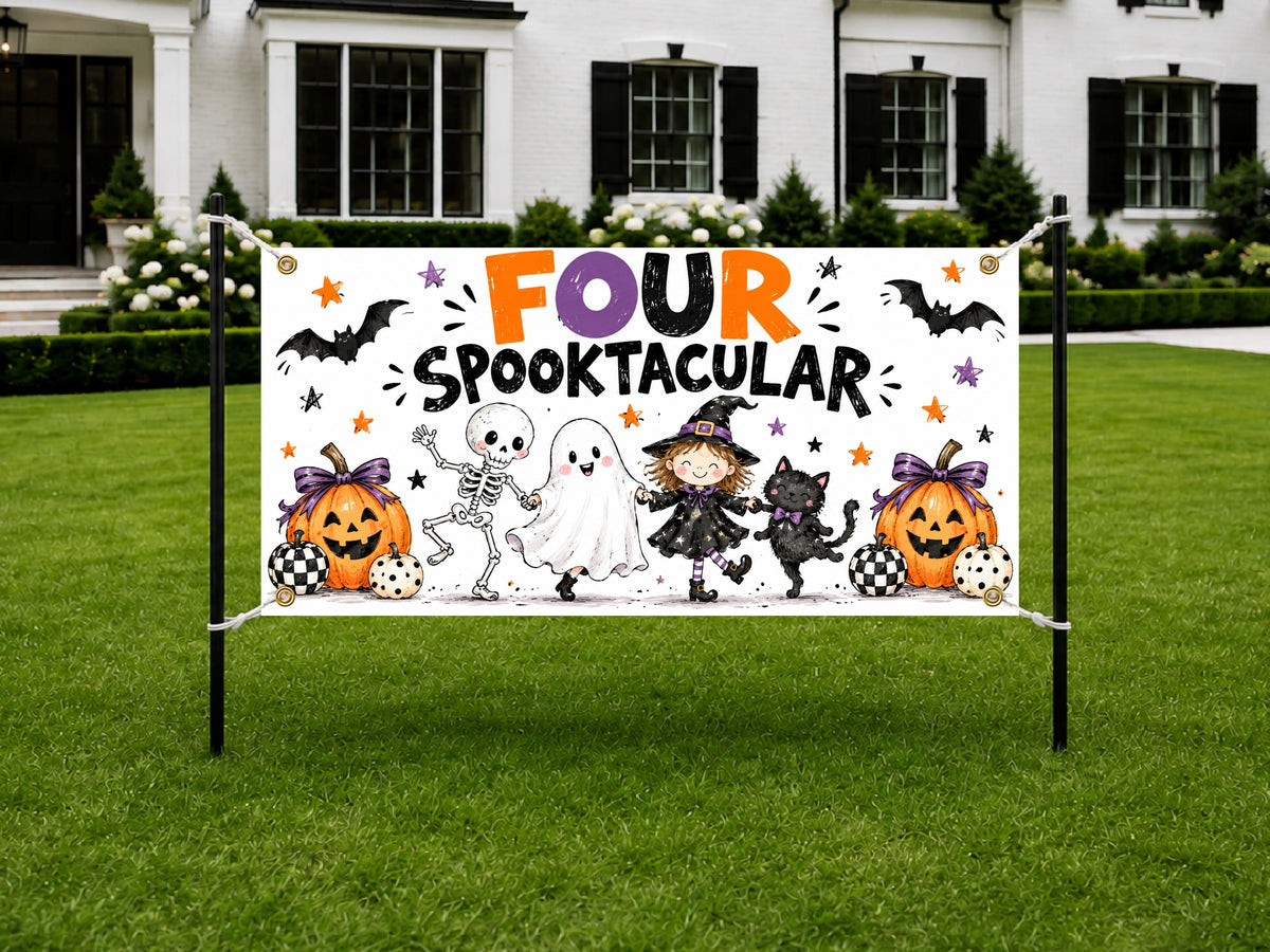 Spooky 4th Birthday Banner