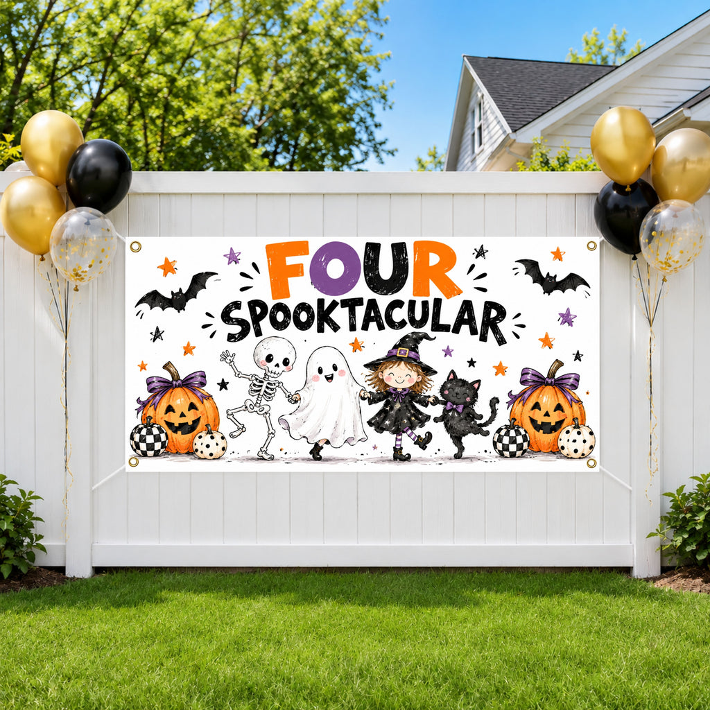 Spooky 4th Birthday Banner
