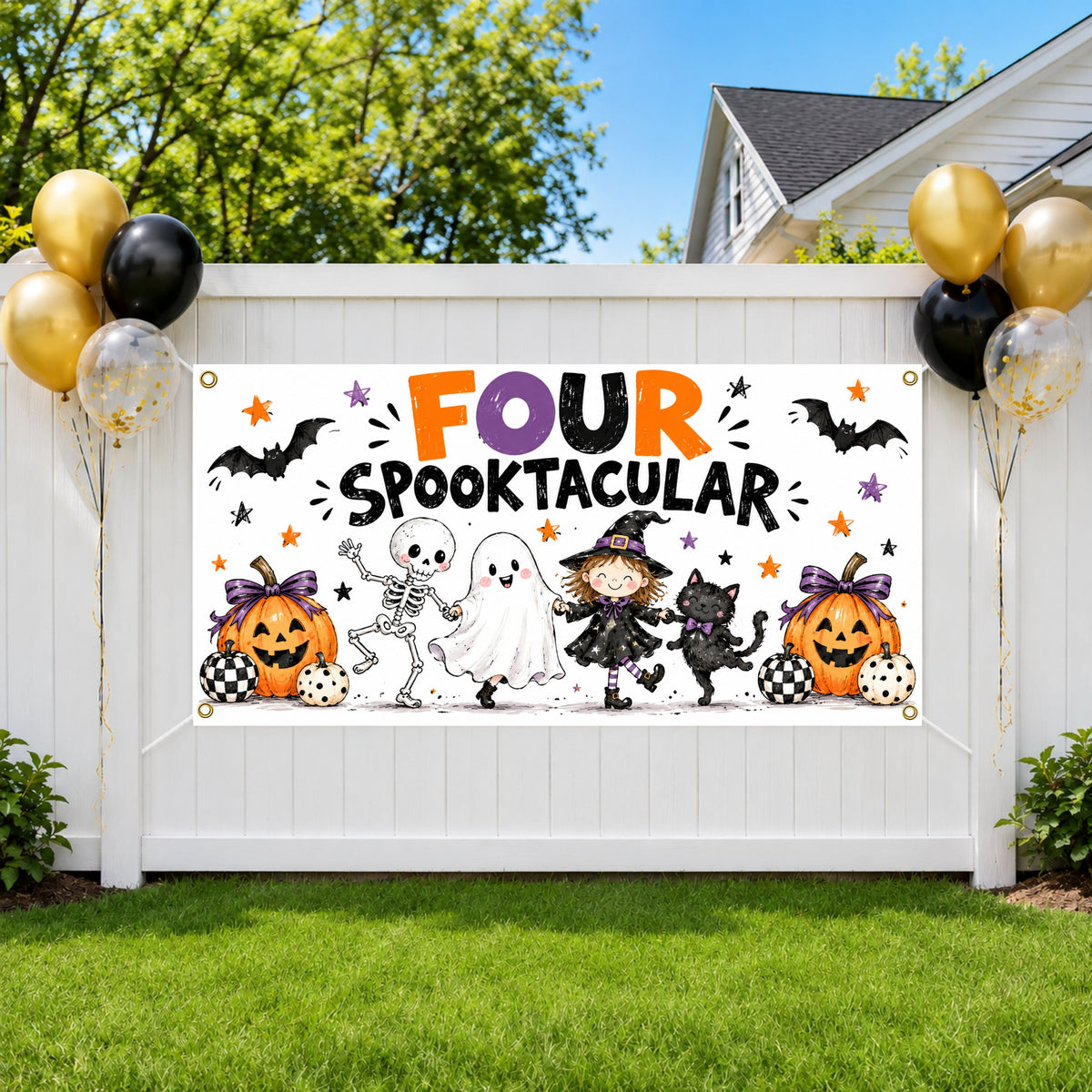 Spooky 4th Birthday Banner