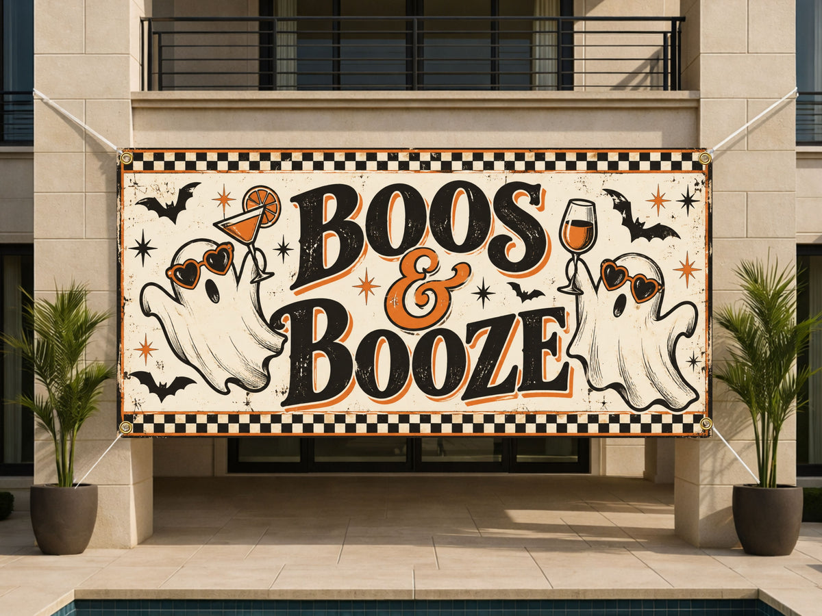 Ghost Booze Halloween Banner
