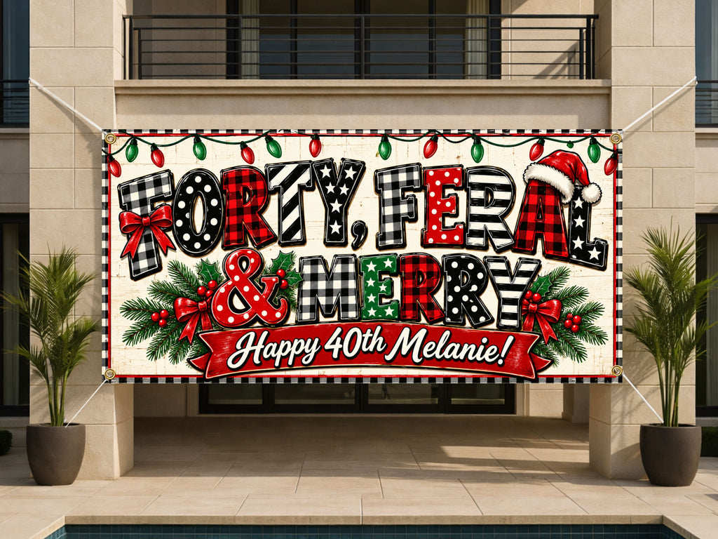 Forty Feral Merry Christmas Banner