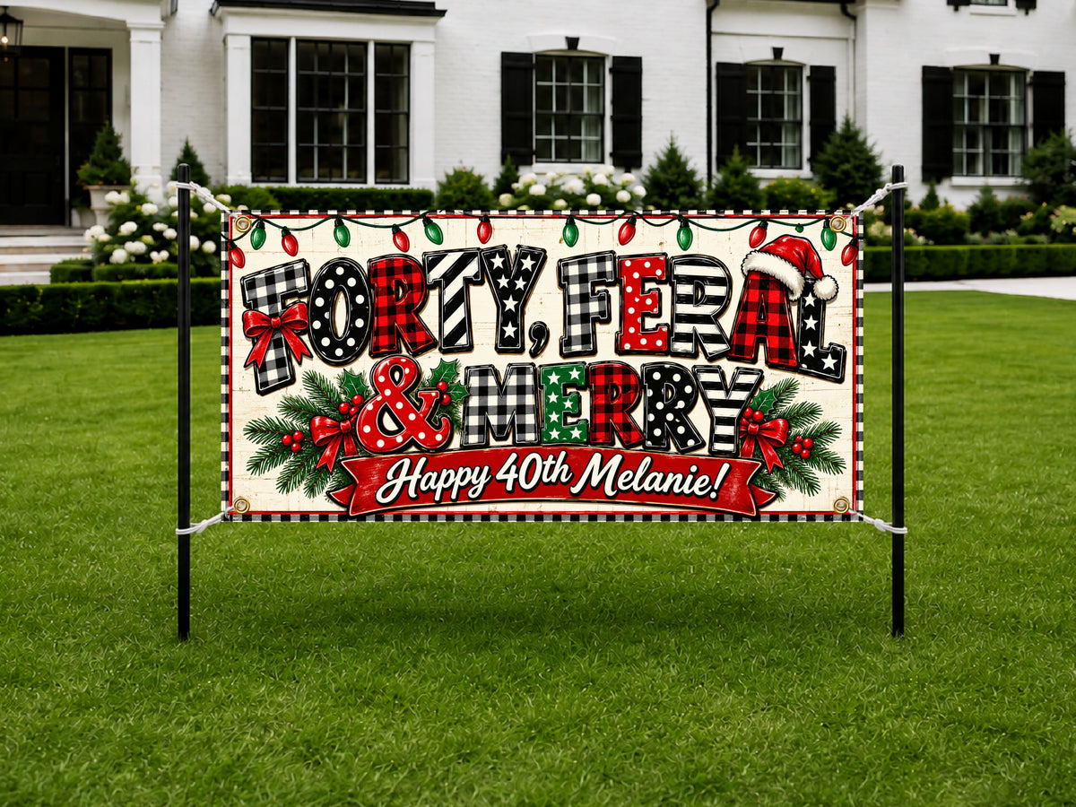 Forty Feral Merry Christmas Banner