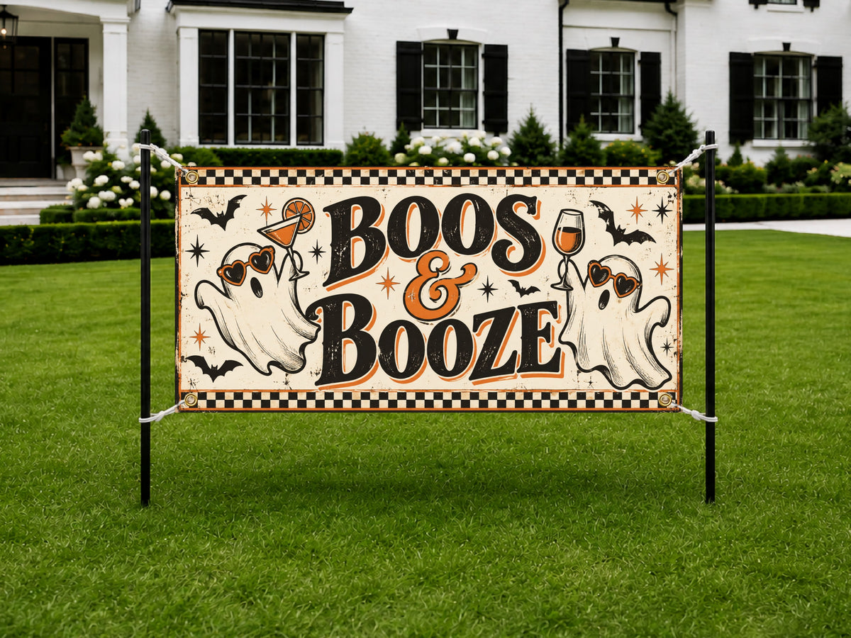 Ghost Booze Halloween Banner