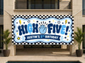 Checkered 5th Birthday Banner