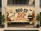 Funny 50th Birthday Banner, Ghost Party Backdrop, Spooky Birthday Decor