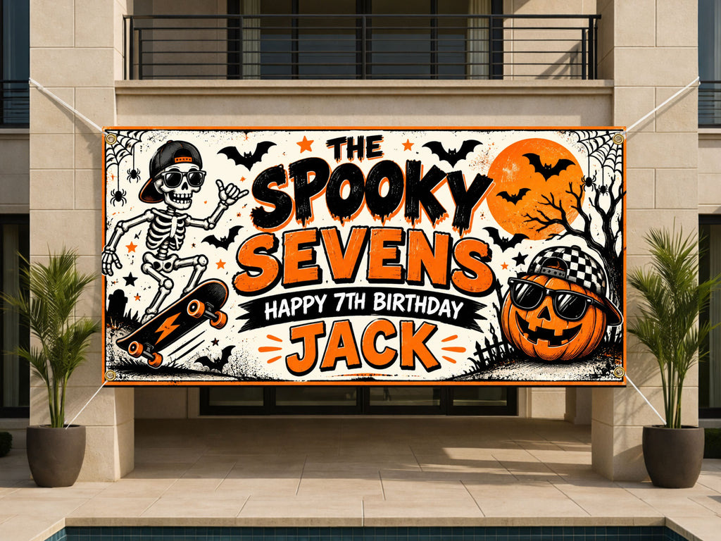 Skeleton 7th Birthday Banner