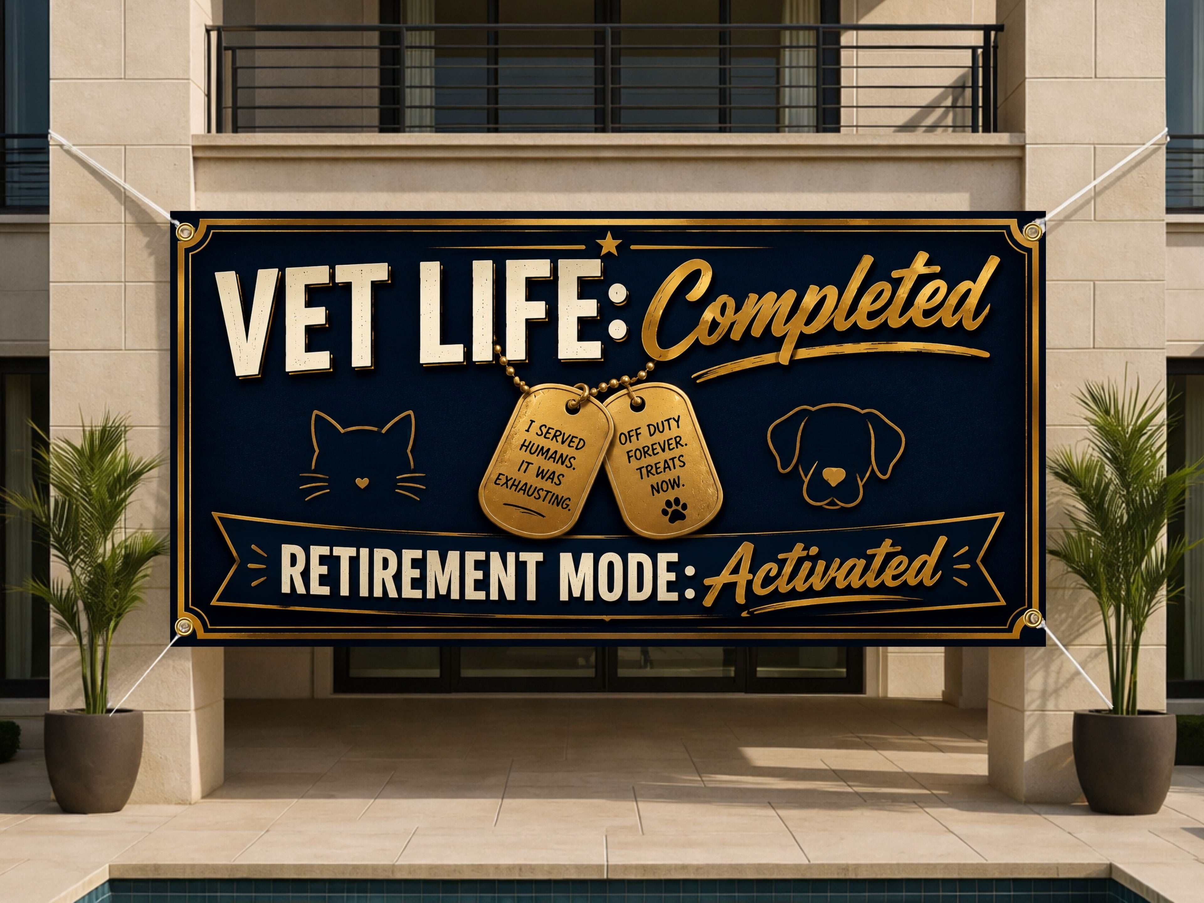 Veterinarian Retirement Banner, Vet Retirement Party Backdrop, Retirement Mode Sign
