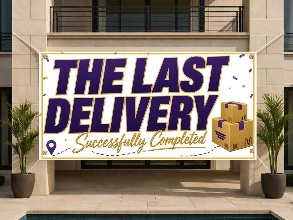 Retirement Party Banner, Last Delivery Sign, Delivery Driver Backdrop