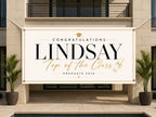 Graduation Banner, Personalized Grad Party Sign, Custom Name Backdrop