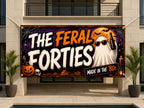 Funny 40th Birthday Banner, Halloween Party Sign, 1980s Photo Backdrop