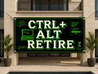 Retirement Banner, Ctrl Alt Retire Party Backdrop, Funny Tech Sign