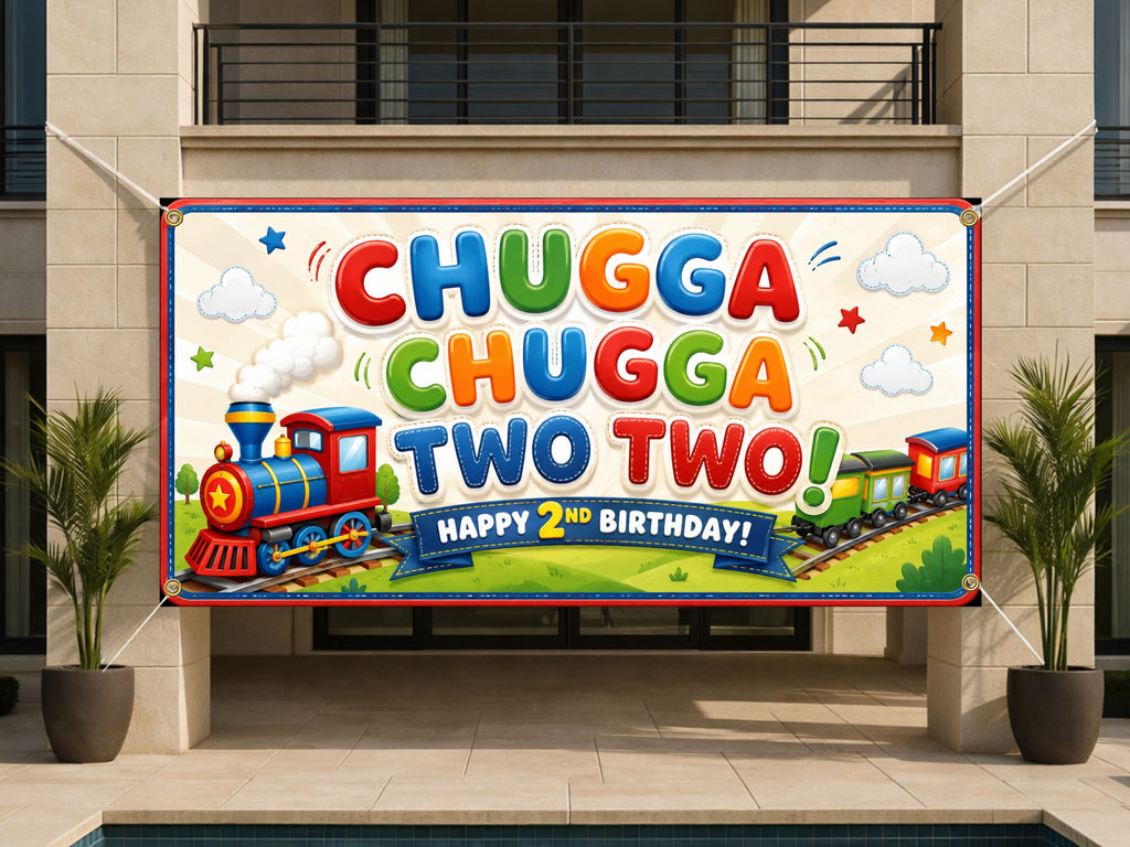 Train 2nd Birthday Banner