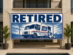 Funny Retirement Banner, Retired Party Sign, Personalized Retirement Decor