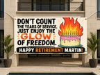 Funny Retirement Banner, Years of Service Sign, Coworker Backdrop
