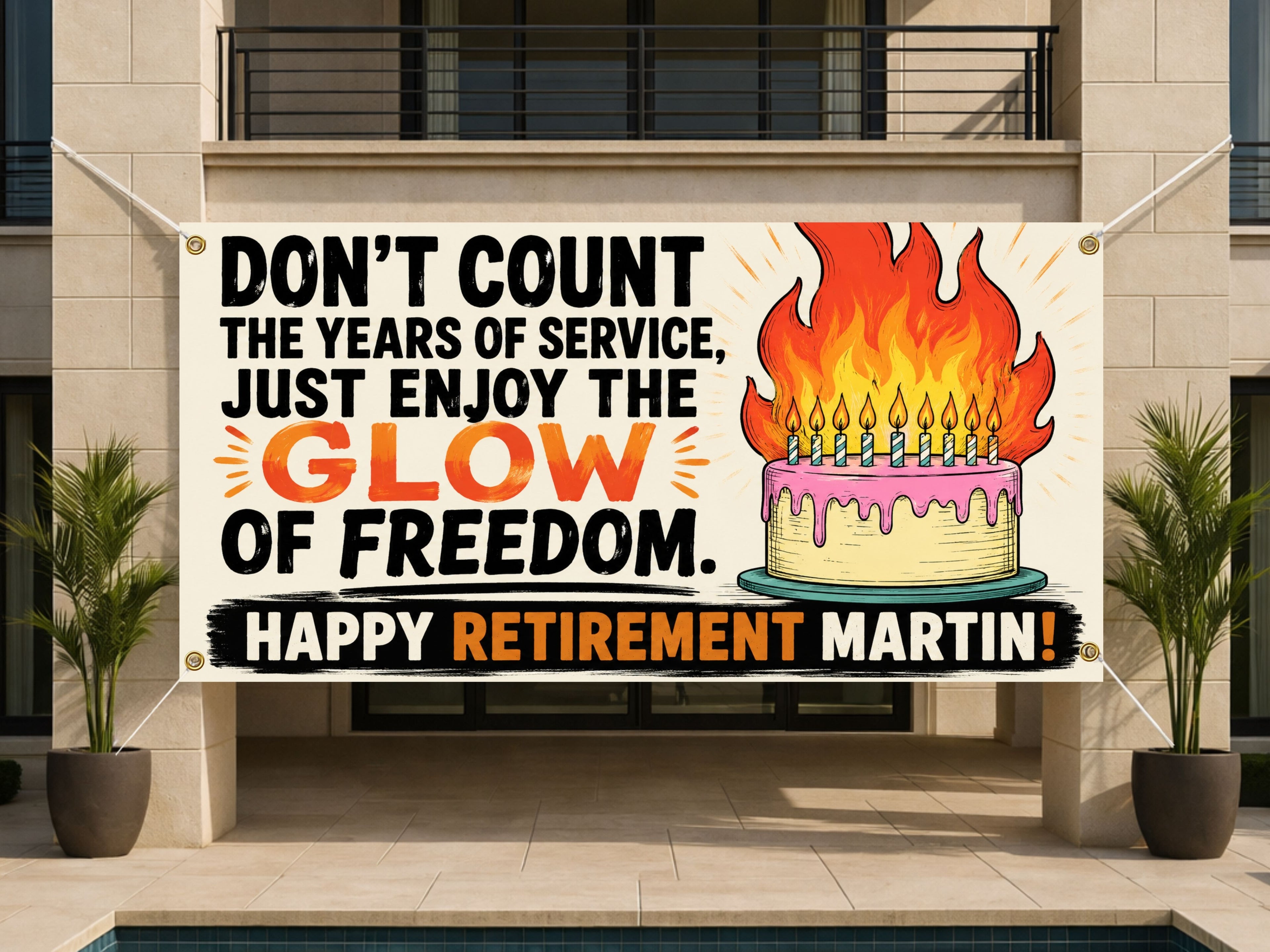 Funny Retirement Banner, Years of Service Sign, Coworker Backdrop