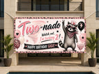 2nd Birthday Banner, Two nado Party Backdrop, Funny Raccoon Birthday Sign