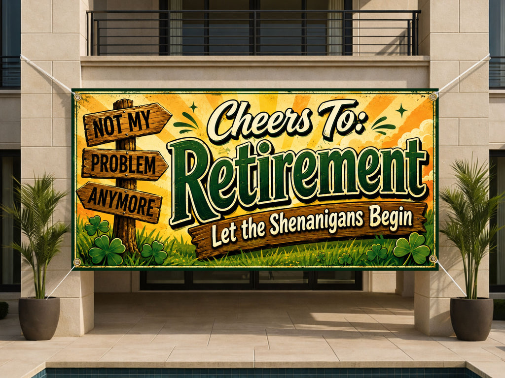 Funny Retirement Banner, Coworker Party Sign, Office Farewell Backdrop