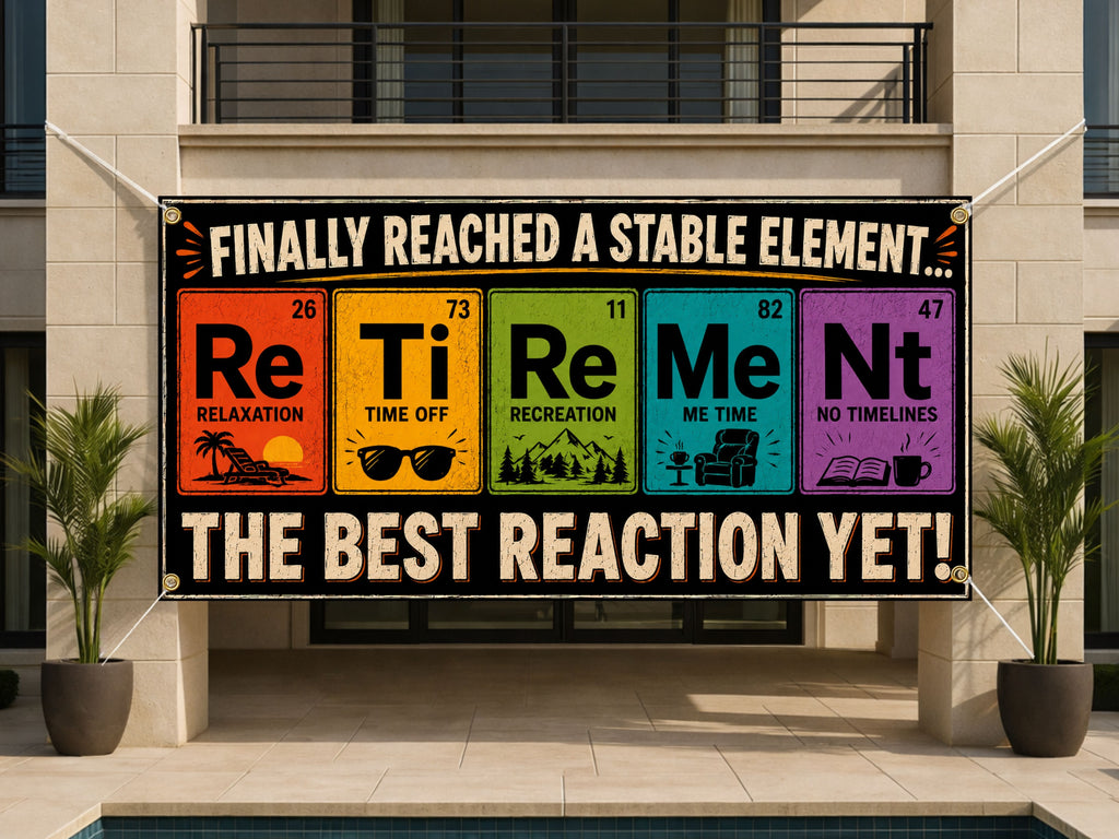 Chemistry Retirement Banner, Science Teacher Retirement Sign, Party Backdrop