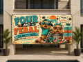 Funny 4th Birthday Banner