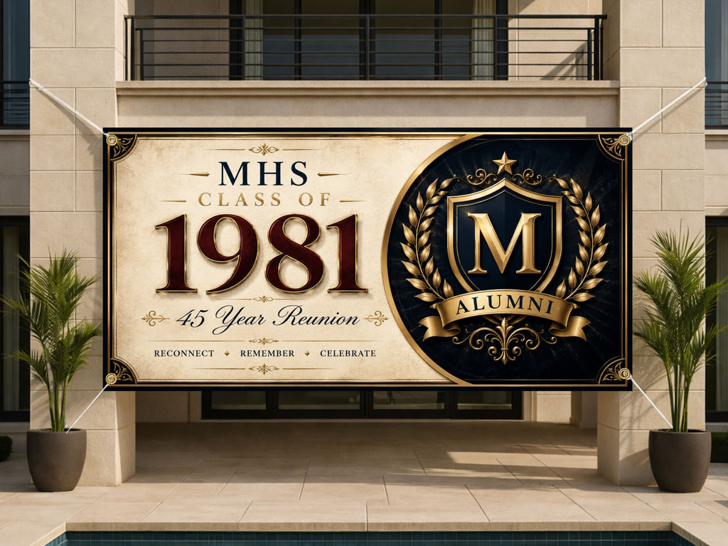 Personalized Reunion Banner, Class Reunion Sign, Alumni Photo Backdrop