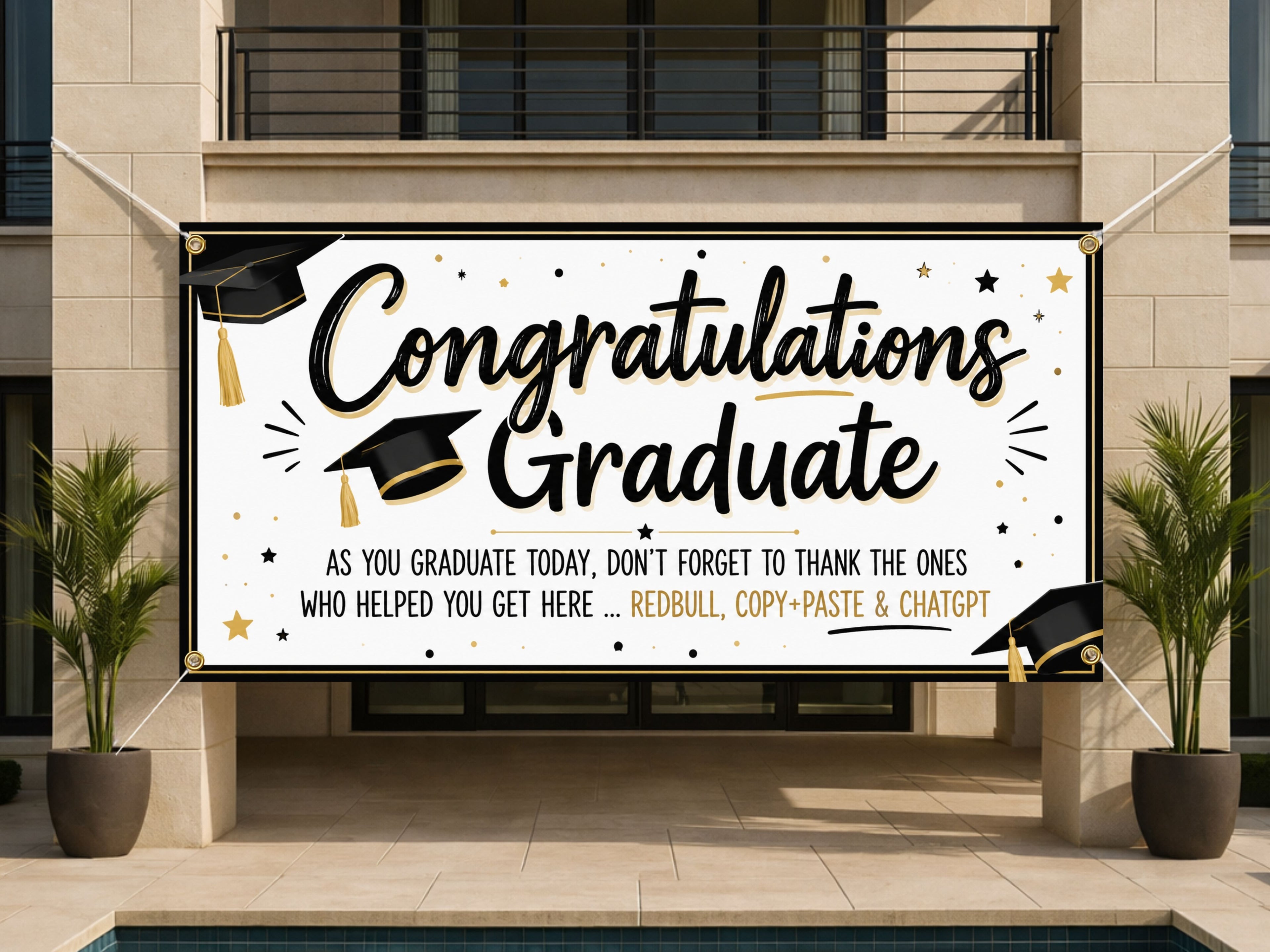Funny Graduation Banner, Graduate Party Sign, Class of 2026 Backdrop