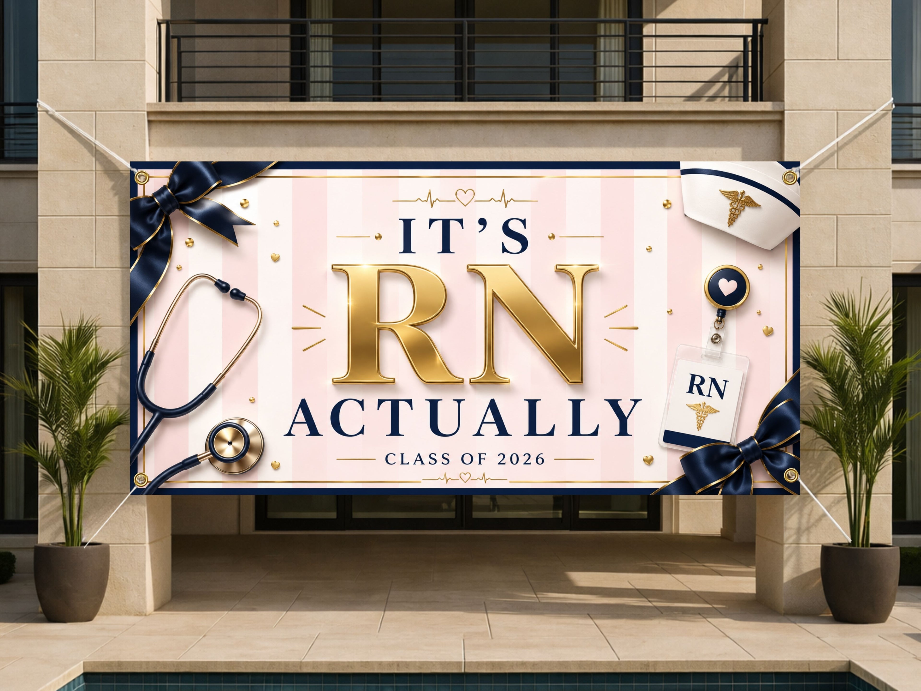 RN Graduation Banner, Nurse Grad Party Sign, Nursing Photo Backdrop