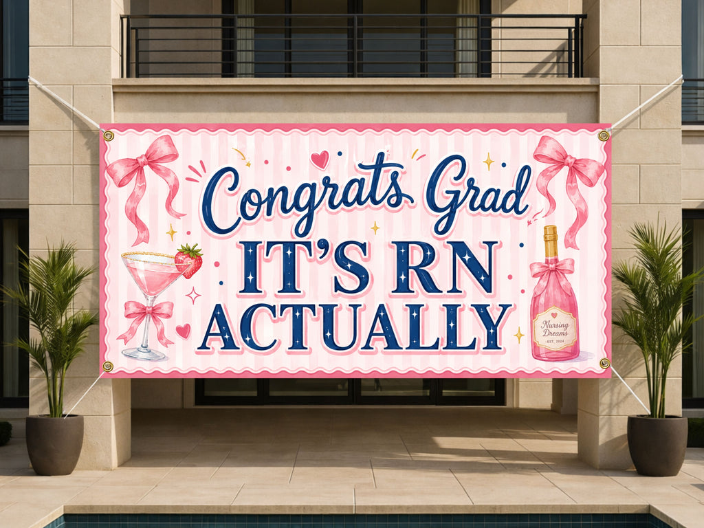 Nursing Graduation Banner, RN Grad Party Sign, Nurse Photo Backdrop
