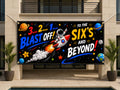 Funny 6th Birthday Space Banner