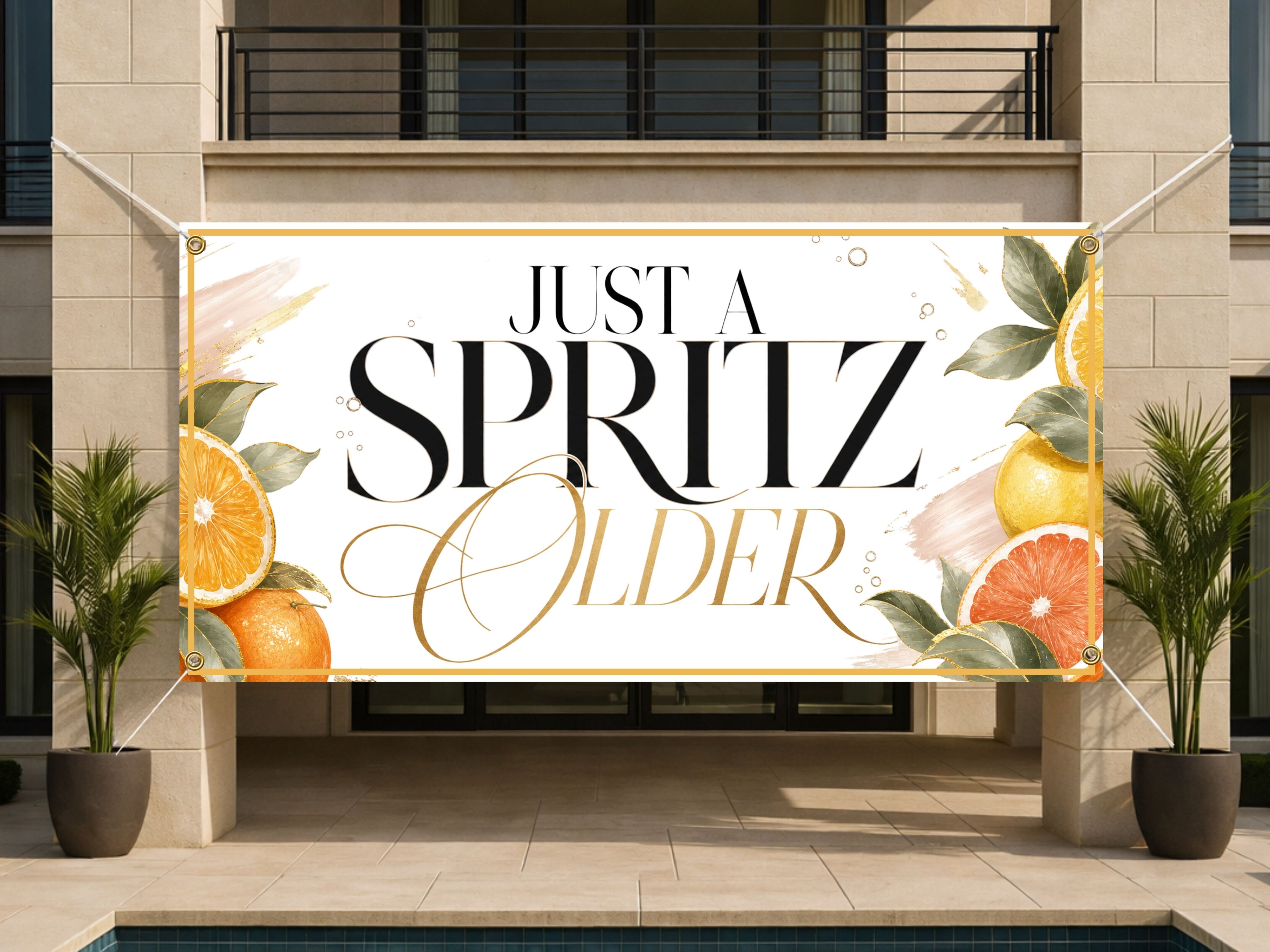 Birthday Banner, Spritz Party Sign, Cocktail Birthday Backdrop