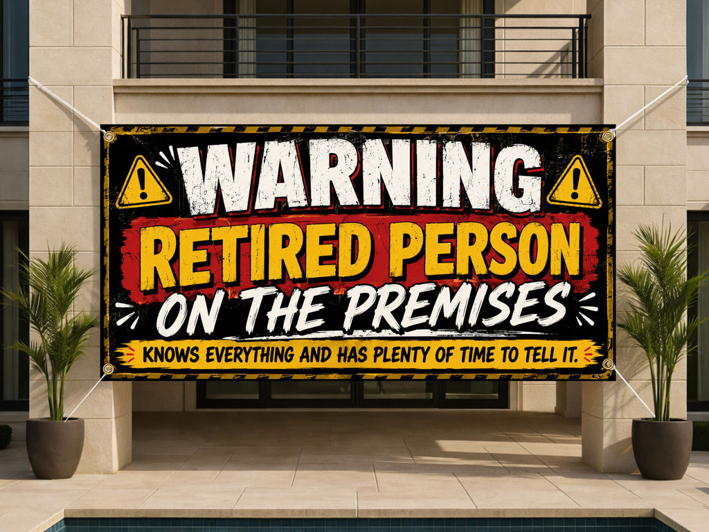 Funny Retirement Banner, Coworker Party Sign, Office Farewell Backdrop