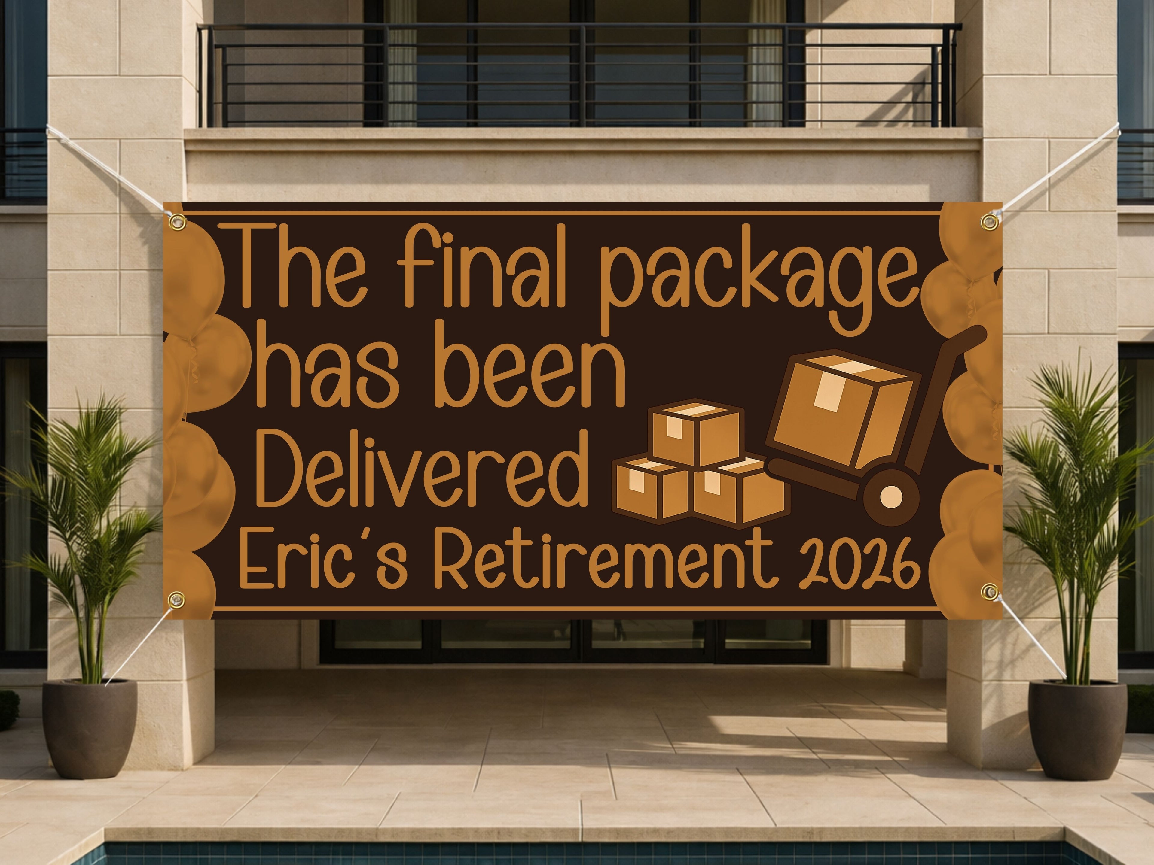 Funny Retirement Banner, Personalized Retirement Party Sign, Delivery Driver
