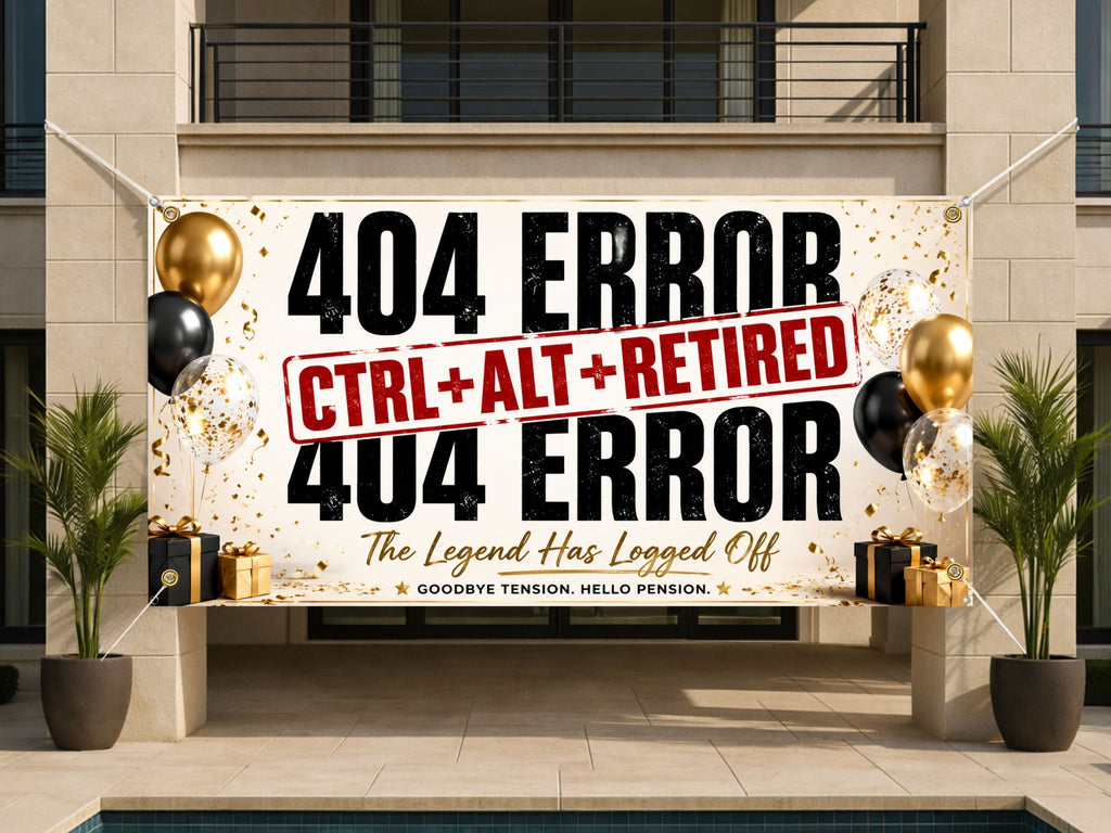Funny IT Retirement Banner | 404 Error CTRL+ALT+RETIRED