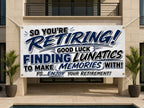 Funny Retirement Banner, Coworker Farewell Sign, Party Backdrop