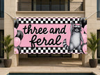 Funny 3rd Birthday Banner, Raccoon Party Sign, Girl Backdrop