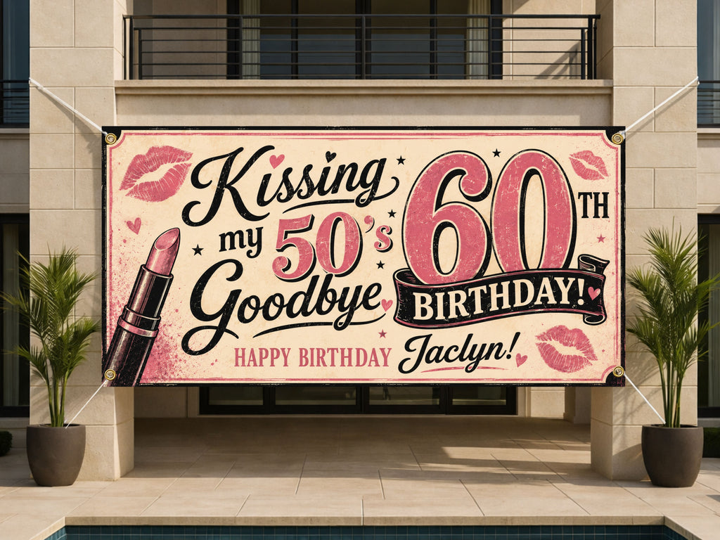 60th Birthday Banner, Goodbye 50s Party Sign