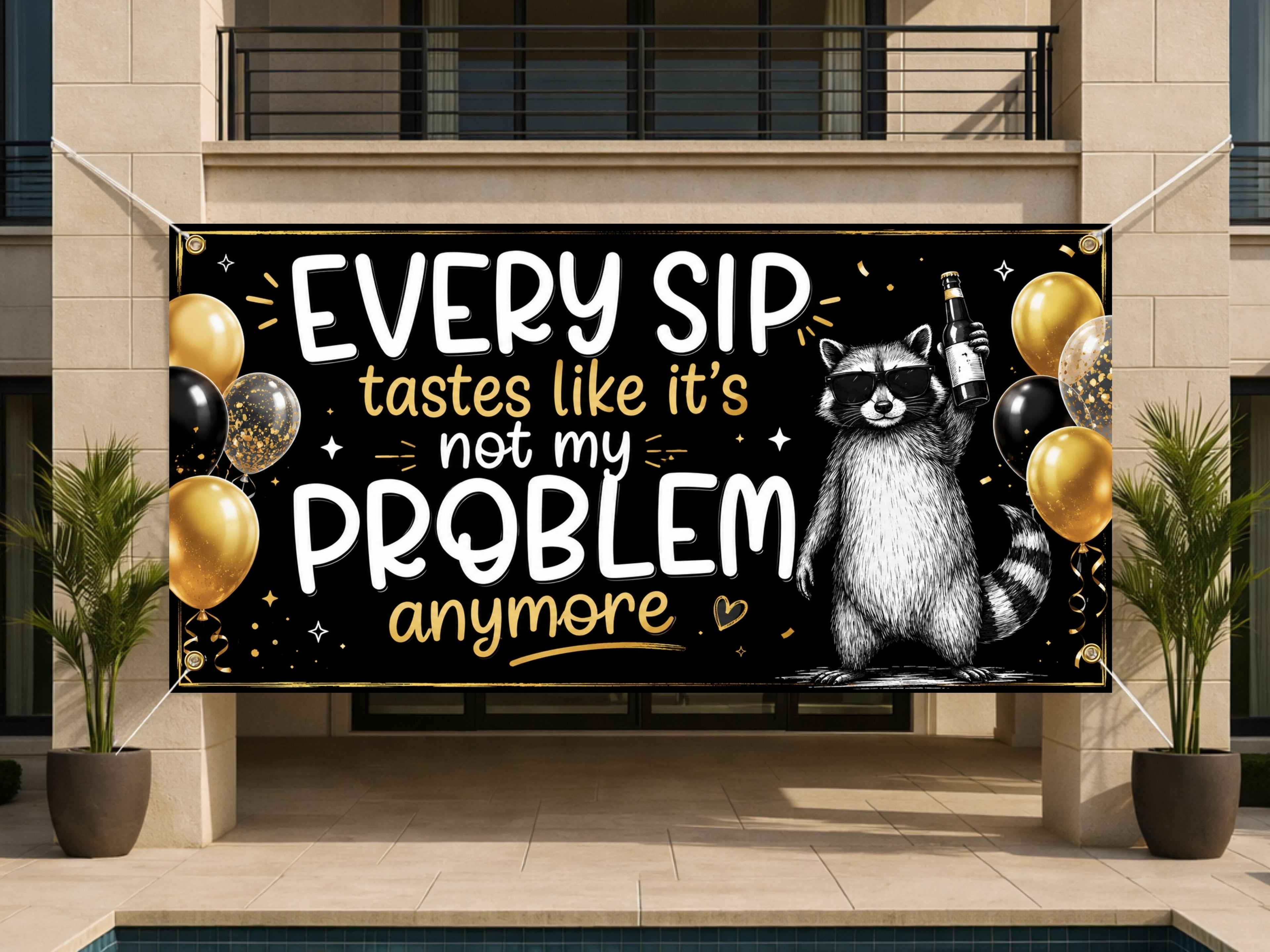 Funny Retirement Banner, It’s Not My Problem Anymore Retirement Party Decor, Coworker Farewell