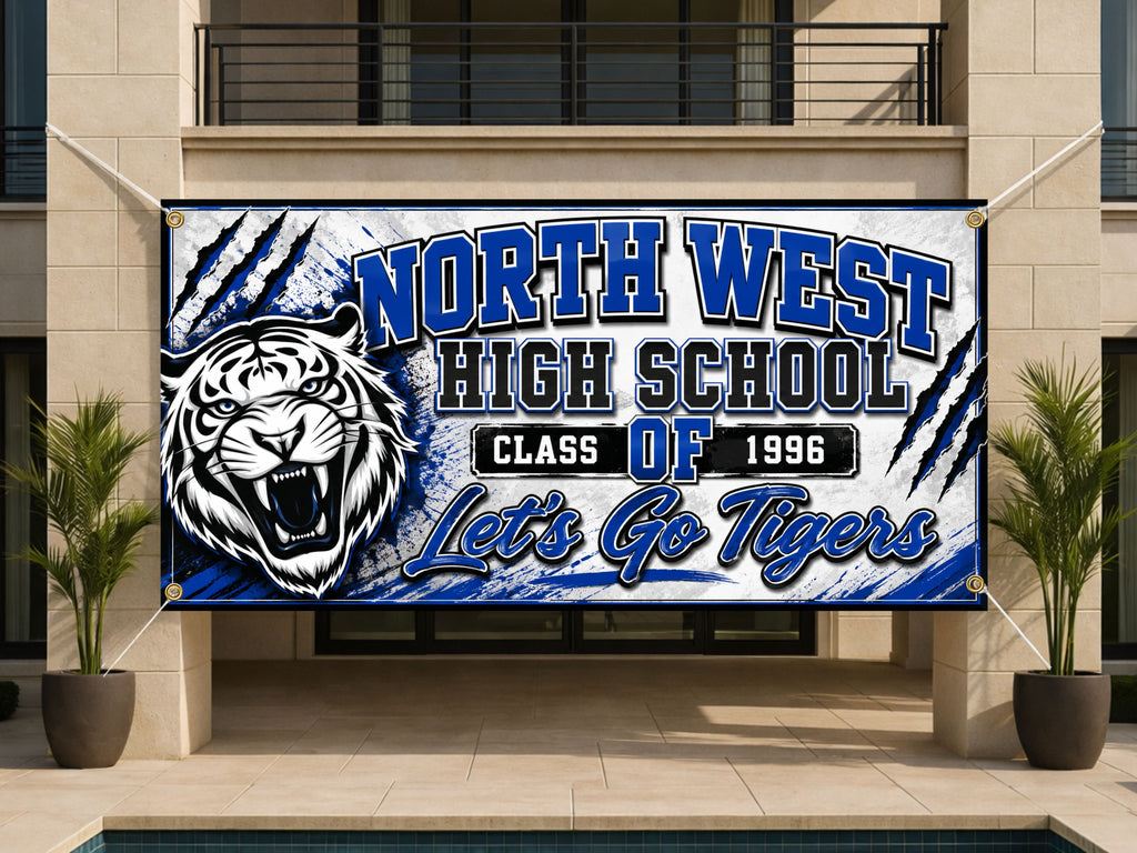 Tiger Reunion Banner, High School Reunion Sign, Alumni Photo Backdrop