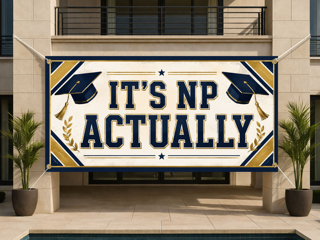 Nurse Practitioner Graduation Banner, NP Party Sign, Grad Backdrop