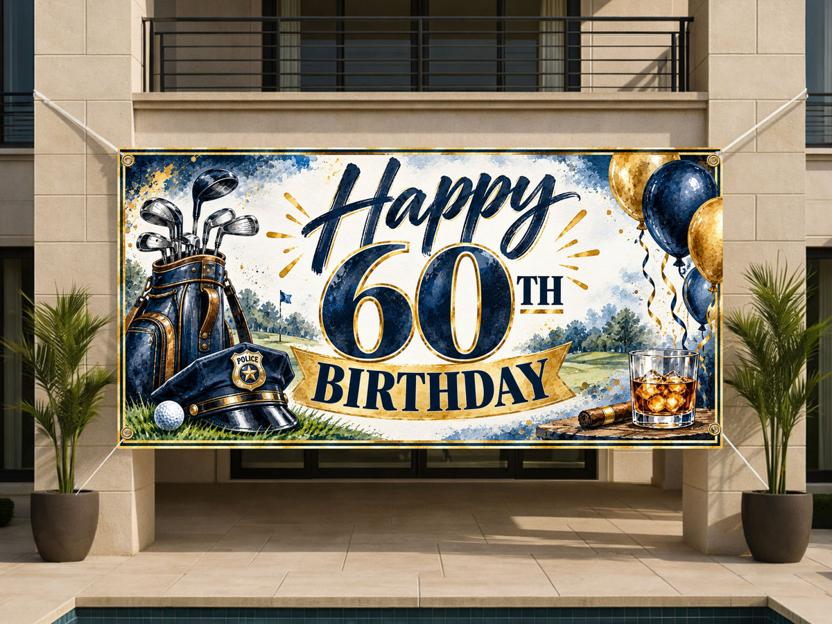 Golf 60th Birthday Banner