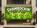 Funny 40th Birthday Banner, Shamrockin Into 40 Party Sign, Irish Photo Backdrop