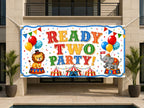 Funny 2nd Birthday Banner, Circus Party Sign, Kids Backdrop