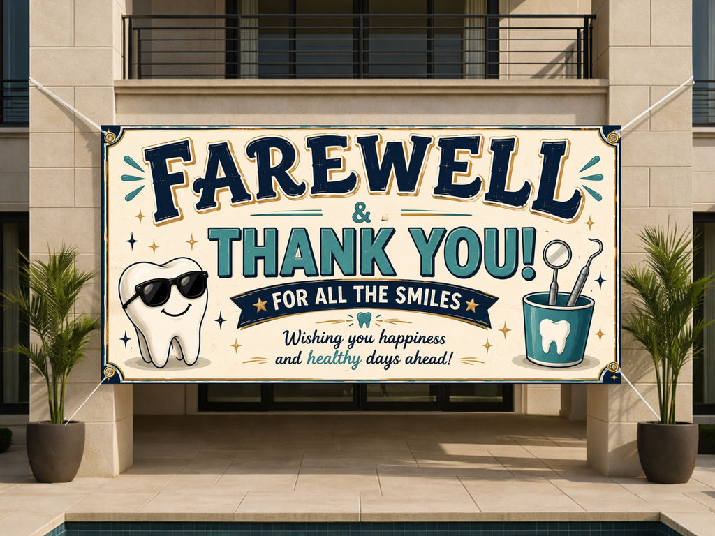 Farewell Smiles Retirement Banner