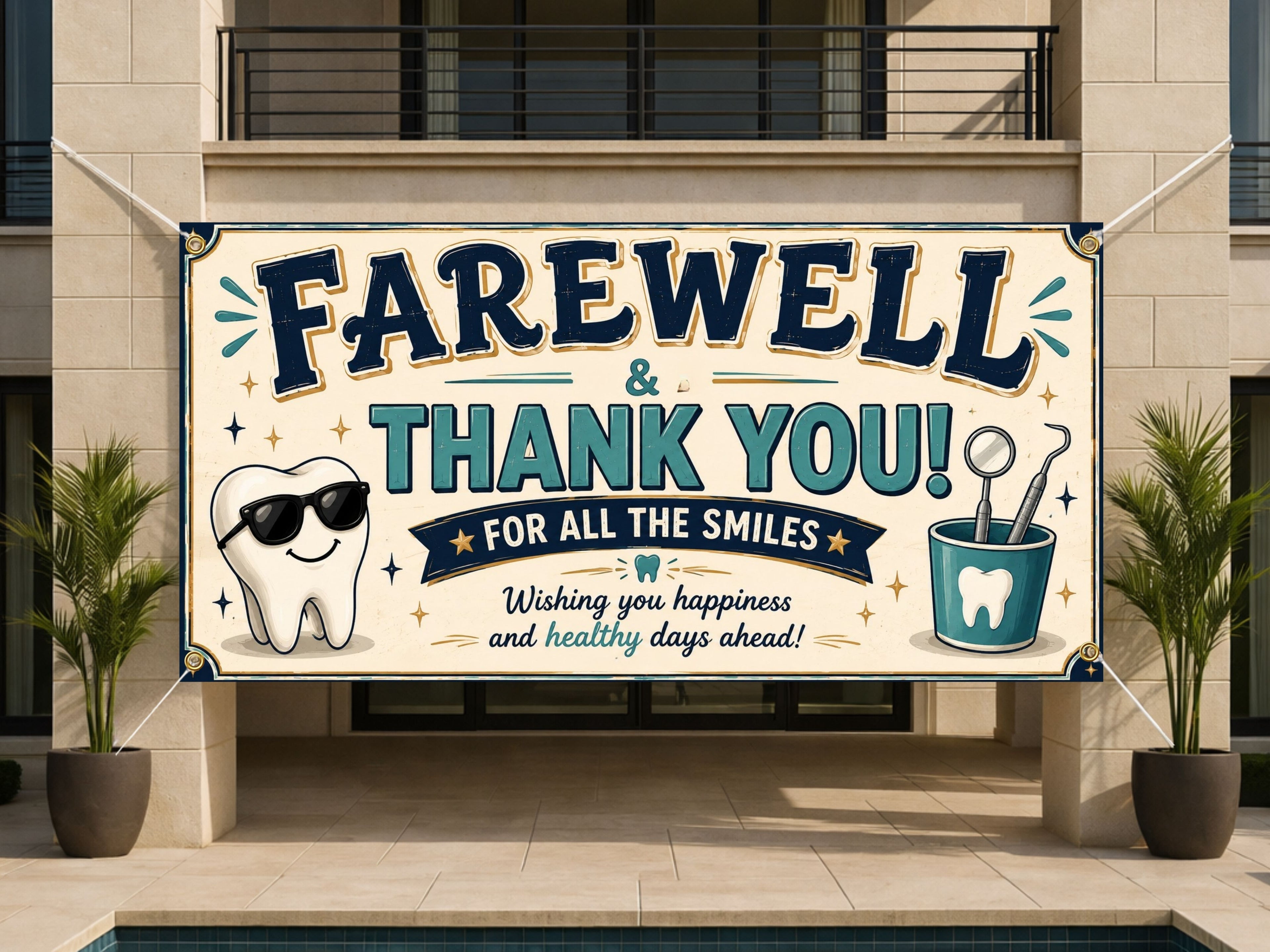 Farewell Smiles Retirement Banner