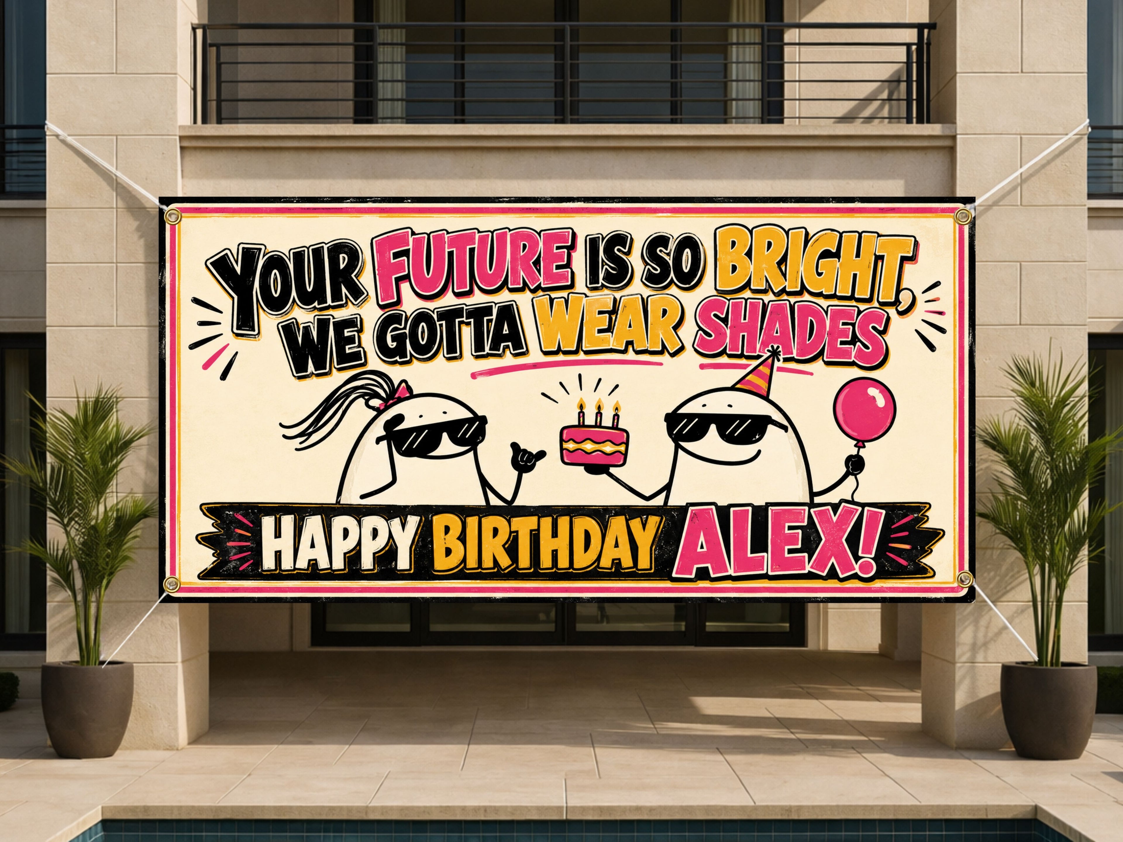 Funny Birthday Banner, Bright Future Party Sign, Kids Photo Backdrop