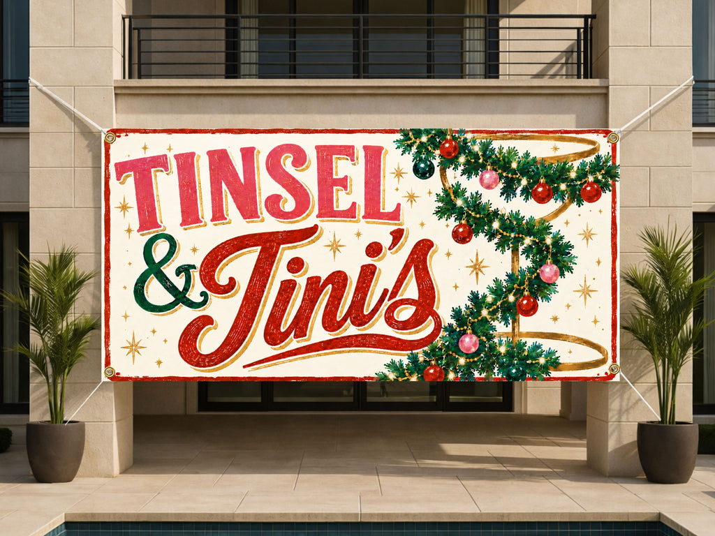 Tinsel Tinis Christmas Banner